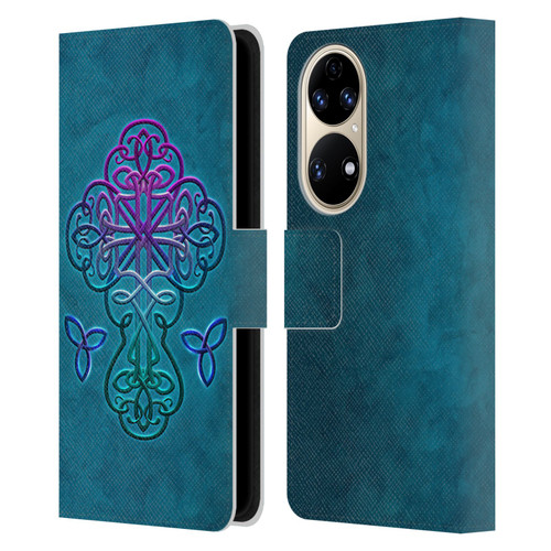 Brigid Ashwood Crosses Celtic Leather Book Wallet Case Cover For Huawei P50