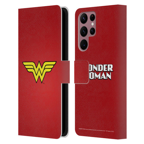 Wonder Woman DC Comics Logos Classic Leather Book Wallet Case Cover For Samsung Galaxy S22 Ultra 5G