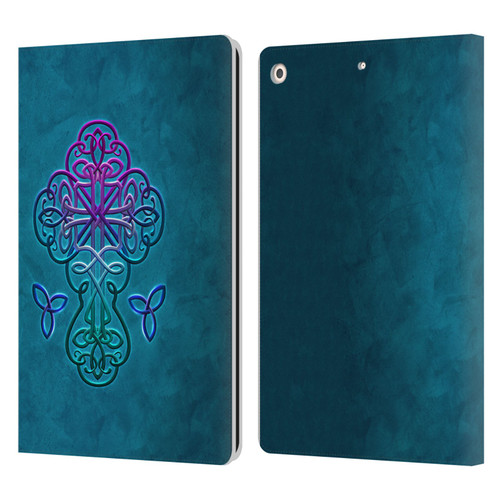Brigid Ashwood Crosses Celtic Leather Book Wallet Case Cover For Apple iPad 10.2 2019/2020/2021