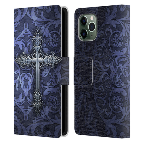 Brigid Ashwood Crosses Gothic Leather Book Wallet Case Cover For Apple iPhone 11 Pro