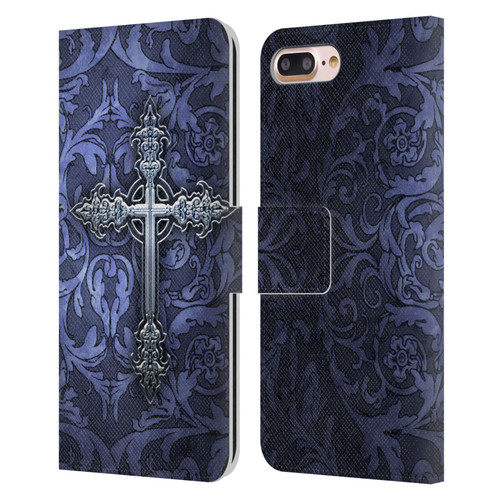 Brigid Ashwood Crosses Gothic Leather Book Wallet Case Cover For Apple iPhone 7 Plus / iPhone 8 Plus