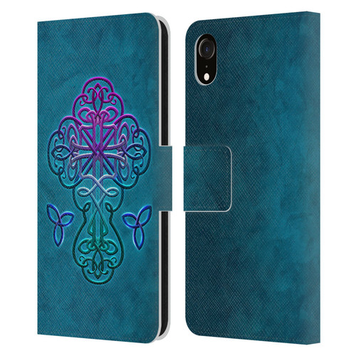 Brigid Ashwood Crosses Celtic Leather Book Wallet Case Cover For Apple iPhone XR