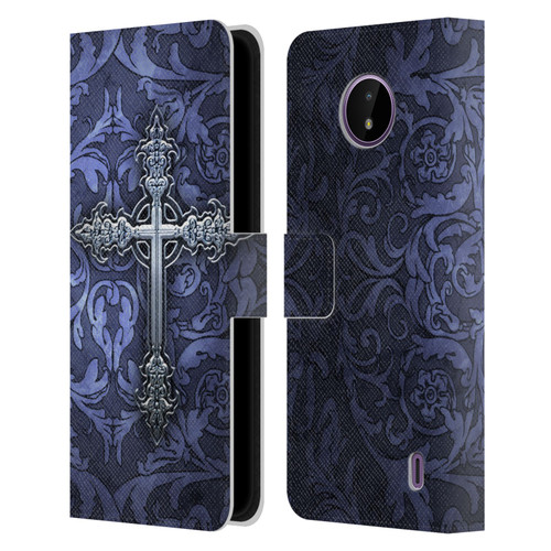 Brigid Ashwood Crosses Gothic Leather Book Wallet Case Cover For Nokia C10 / C20