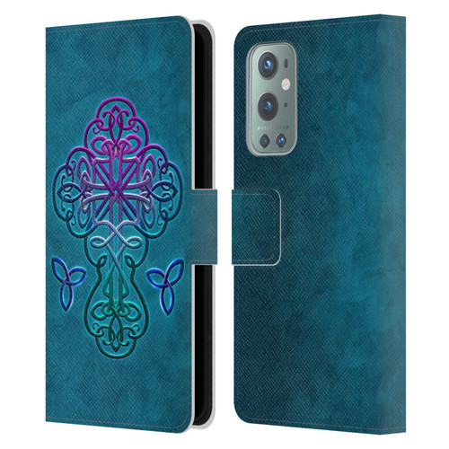 Brigid Ashwood Crosses Celtic Leather Book Wallet Case Cover For OnePlus 9