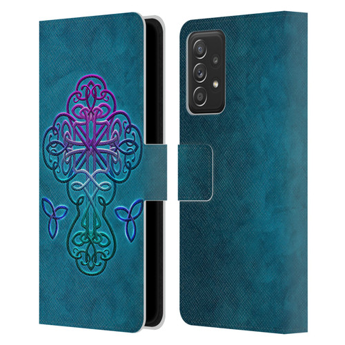 Brigid Ashwood Crosses Celtic Leather Book Wallet Case Cover For Samsung Galaxy A53 5G (2022)
