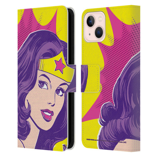 Wonder Woman DC Comics Vintage Art Pop Art Leather Book Wallet Case Cover For Apple iPhone 13