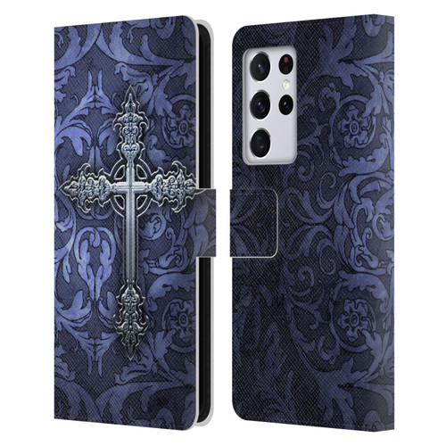Brigid Ashwood Crosses Gothic Leather Book Wallet Case Cover For Samsung Galaxy S21 Ultra 5G