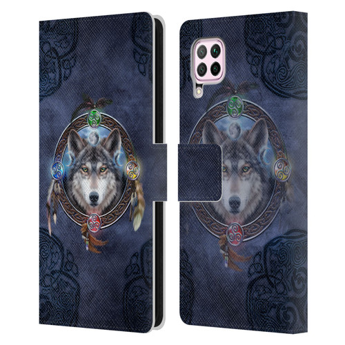 Brigid Ashwood Celtic Wisdom Wolf Guide Leather Book Wallet Case Cover For Huawei Nova 6 SE / P40 Lite