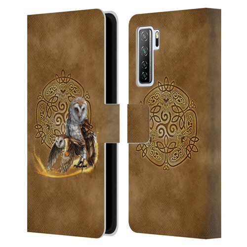 Brigid Ashwood Celtic Wisdom Owl Leather Book Wallet Case Cover For Huawei Nova 7 SE/P40 Lite 5G
