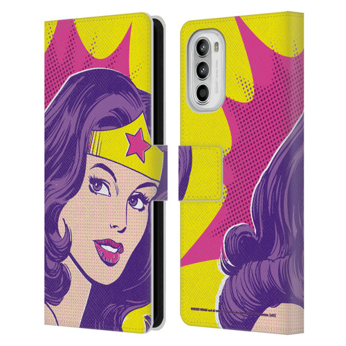 Wonder Woman DC Comics Vintage Art Pop Art Leather Book Wallet Case Cover For Motorola Moto G52