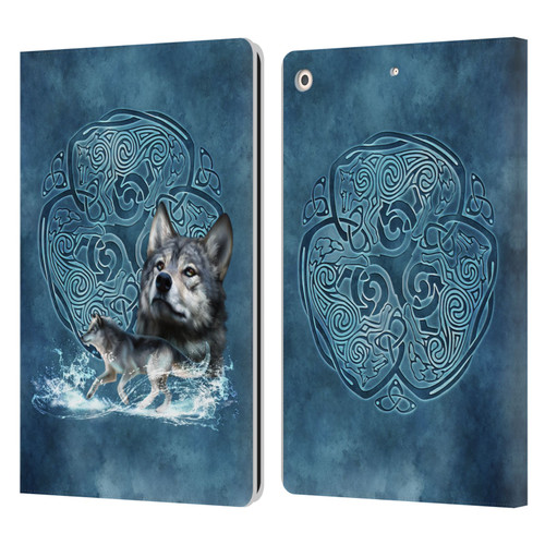 Brigid Ashwood Celtic Wisdom Wolf Leather Book Wallet Case Cover For Apple iPad 10.2 2019/2020/2021