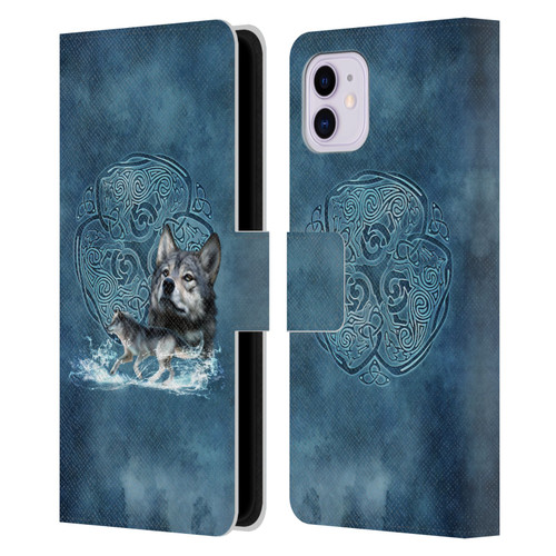 Brigid Ashwood Celtic Wisdom Wolf Leather Book Wallet Case Cover For Apple iPhone 11
