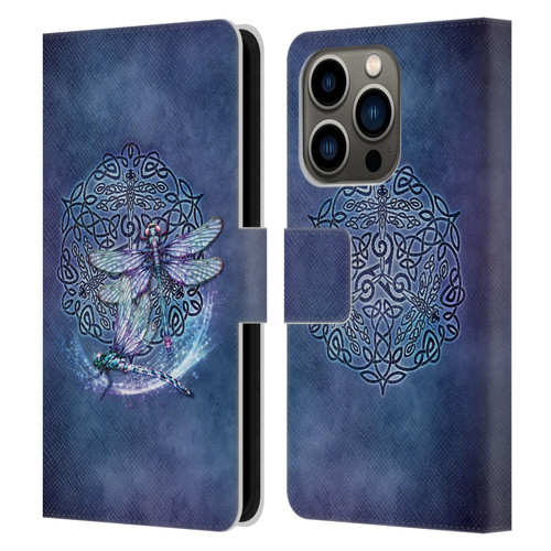 Brigid Ashwood Celtic Wisdom Dragonfly Leather Book Wallet Case Cover For Apple iPhone 14 Pro