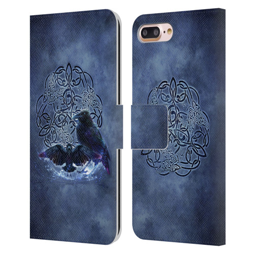 Brigid Ashwood Celtic Wisdom Raven Leather Book Wallet Case Cover For Apple iPhone 7 Plus / iPhone 8 Plus
