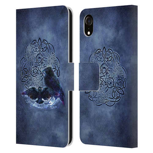 Brigid Ashwood Celtic Wisdom Raven Leather Book Wallet Case Cover For Apple iPhone XR