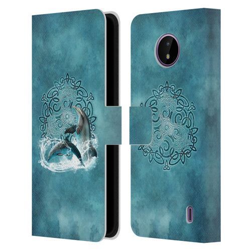 Brigid Ashwood Celtic Wisdom Dolphin Leather Book Wallet Case Cover For Nokia C10 / C20