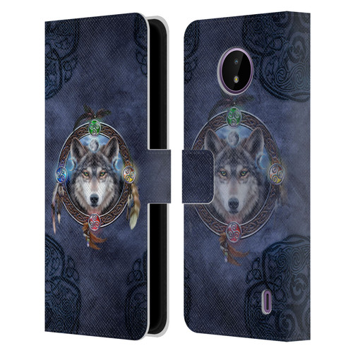 Brigid Ashwood Celtic Wisdom Wolf Guide Leather Book Wallet Case Cover For Nokia C10 / C20