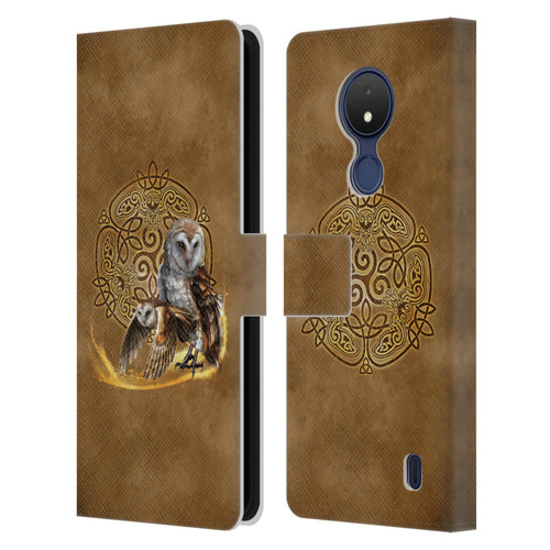Brigid Ashwood Celtic Wisdom Owl Leather Book Wallet Case Cover For Nokia C21