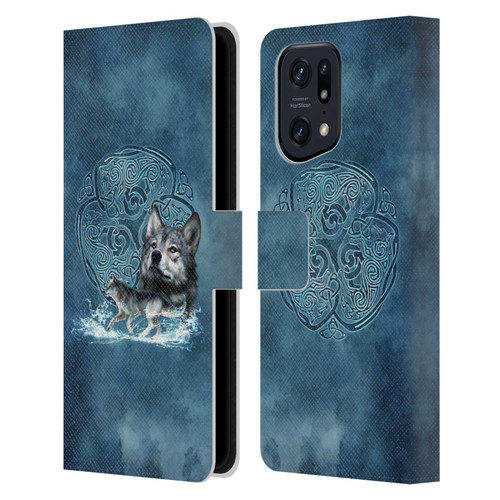 Brigid Ashwood Celtic Wisdom Wolf Leather Book Wallet Case Cover For OPPO Find X5 Pro