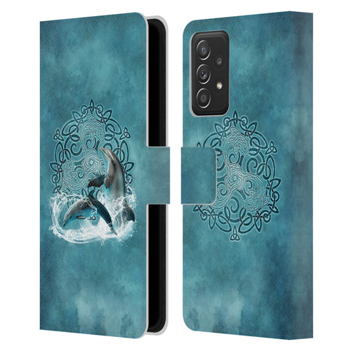 Brigid Ashwood Celtic Wisdom Dolphin Leather Book Wallet Case Cover For Samsung Galaxy A52 / A52s / 5G (2021)