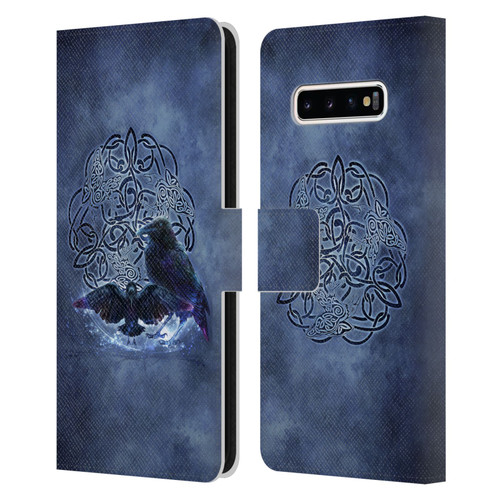 Brigid Ashwood Celtic Wisdom Raven Leather Book Wallet Case Cover For Samsung Galaxy S10+ / S10 Plus