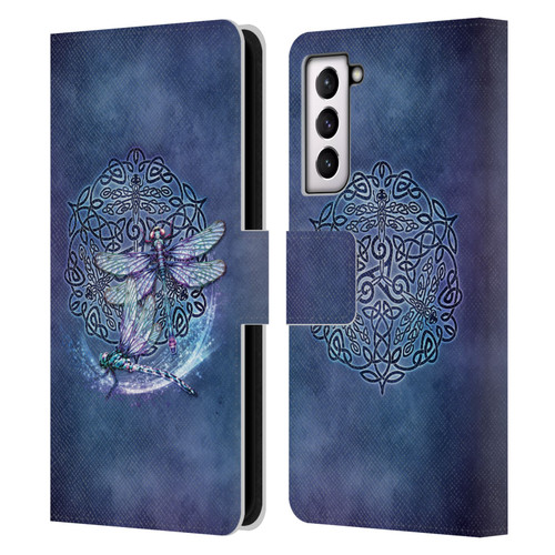 Brigid Ashwood Celtic Wisdom Dragonfly Leather Book Wallet Case Cover For Samsung Galaxy S21 5G