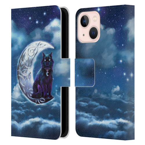 Brigid Ashwood Celtic Wisdom 2 Black Cat Leather Book Wallet Case Cover For Apple iPhone 13 Mini
