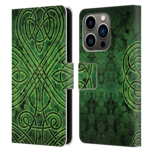 Brigid Ashwood Celtic Wisdom 3 Irish Shamrock Leather Book Wallet Case Cover For Apple iPhone 14 Pro