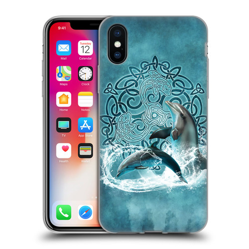 Brigid Ashwood Celtic Wisdom Dolphin Soft Gel Case for Apple iPhone X / iPhone XS