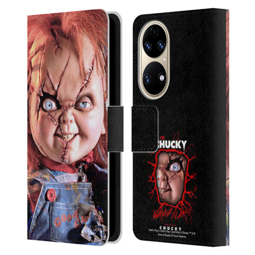 Bride of Chucky Key Art Doll Leather Book Wallet Case Cover For Huawei P50