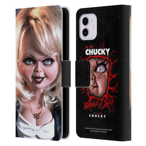 Bride of Chucky Key Art Tiffany Doll Leather Book Wallet Case Cover For Apple iPhone 11