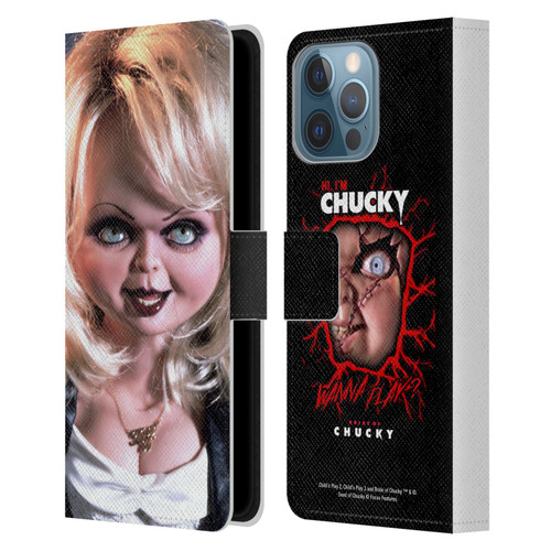 Bride of Chucky Key Art Tiffany Doll Leather Book Wallet Case Cover For Apple iPhone 13 Pro Max