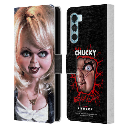 Bride of Chucky Key Art Tiffany Doll Leather Book Wallet Case Cover For Motorola Edge S30 / Moto G200 5G