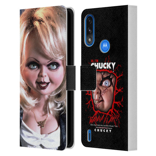 Bride of Chucky Key Art Tiffany Doll Leather Book Wallet Case Cover For Motorola Moto E7 Power / Moto E7i Power