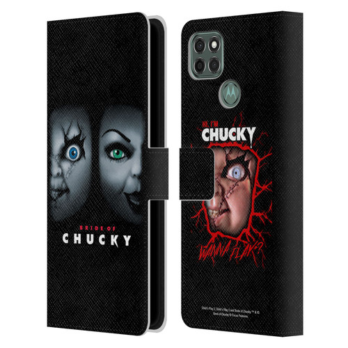 Bride of Chucky Key Art Poster Leather Book Wallet Case Cover For Motorola Moto G9 Power