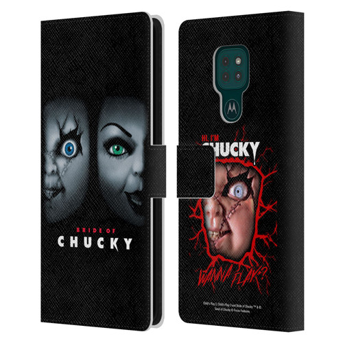 Bride of Chucky Key Art Poster Leather Book Wallet Case Cover For Motorola Moto G9 Play
