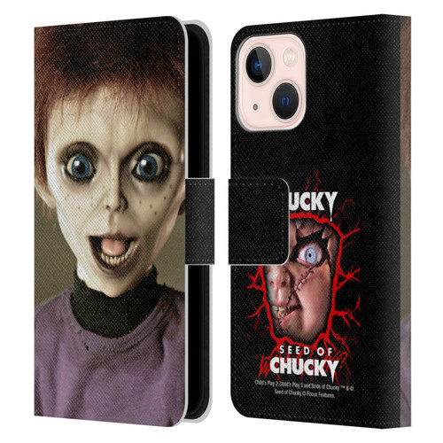 Seed of Chucky Key Art Glen Doll Leather Book Wallet Case Cover For Apple iPhone 13 Mini