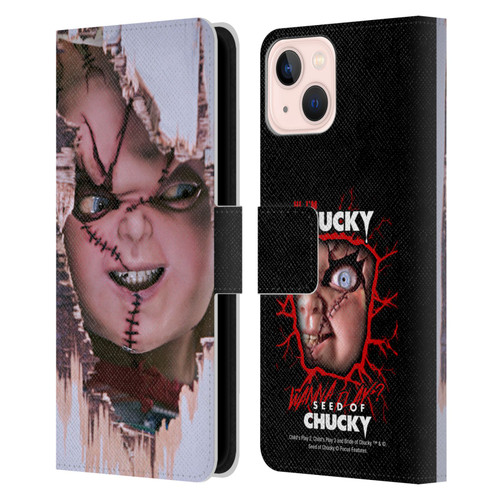Seed of Chucky Key Art Doll Leather Book Wallet Case Cover For Apple iPhone 13