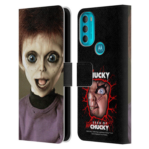 Seed of Chucky Key Art Glen Doll Leather Book Wallet Case Cover For Motorola Moto G71 5G