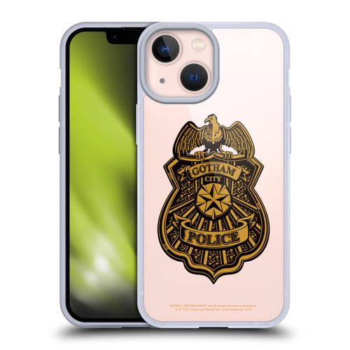 Batman Arkham Knight Graphics Gotham City Police Badge Soft Gel Case for Apple iPhone 13 Mini