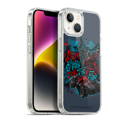 Batman Arkham Knight Graphics Welcome To Gotham Soft Gel Case for Apple iPhone 14