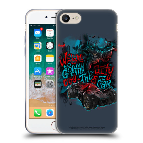 Batman Arkham Knight Graphics Welcome To Gotham Soft Gel Case for Apple iPhone 7 / 8 / SE 2020 & 2022 & MagSafe