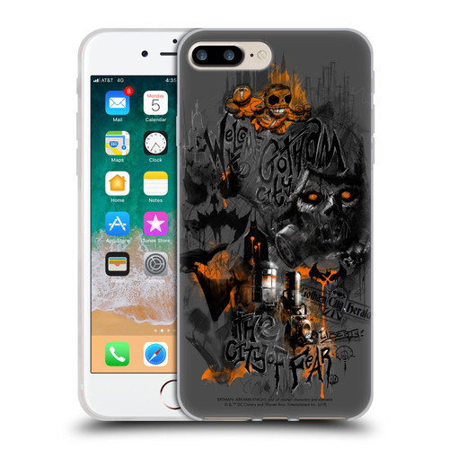 Batman Arkham Knight Graphics City Of Fear Scarecrow Soft Gel Case for Apple iPhone 7 Plus / iPhone 8 Plus & MagSafe