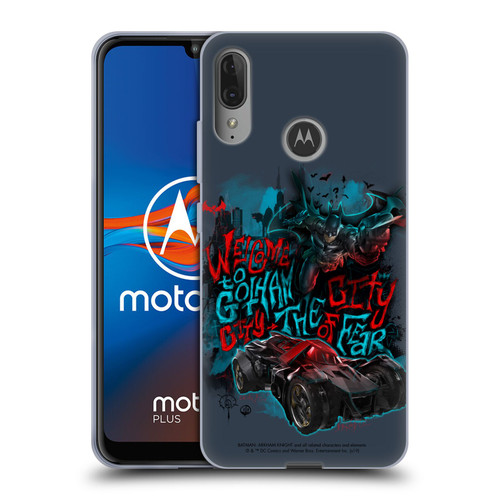 Batman Arkham Knight Graphics Welcome To Gotham Soft Gel Case for Motorola Moto E6 Plus