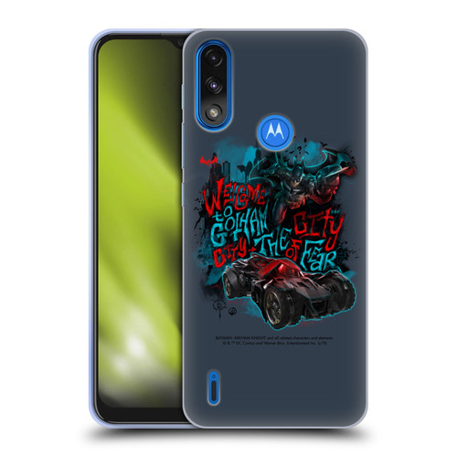 Batman Arkham Knight Graphics Welcome To Gotham Soft Gel Case for Motorola Moto E7 Power / Moto E7i Power