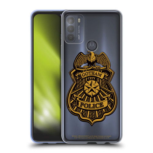 Batman Arkham Knight Graphics Gotham City Police Badge Soft Gel Case for Motorola Moto G50