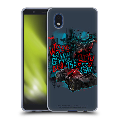 Batman Arkham Knight Graphics Welcome To Gotham Soft Gel Case for Samsung Galaxy A01 Core (2020)
