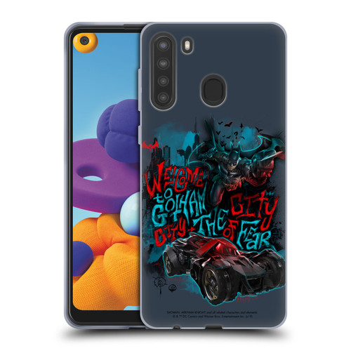 Batman Arkham Knight Graphics Welcome To Gotham Soft Gel Case for Samsung Galaxy A21 (2020)