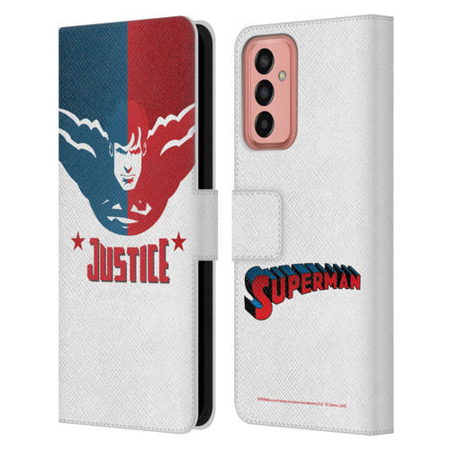 Superman DC Comics Character Art Justice Leather Book Wallet Case Cover For Samsung Galaxy M13 (2022)