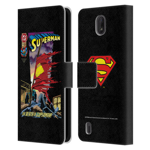 Superman DC Comics Famous Comic Book Covers Death Leather Book Wallet Case Cover For Nokia C01 Plus/C1 2nd Edition